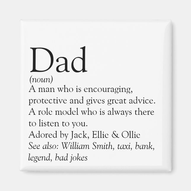 Imán World's Best Ever Dad, Daddy, Father Definition (Frente)