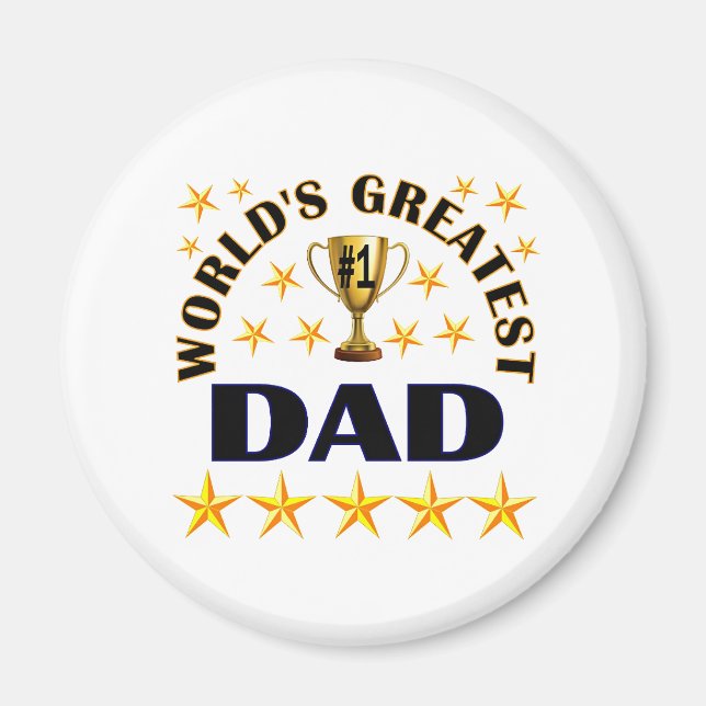 Imán World's Greatest Dad, gold stars, (Frente)