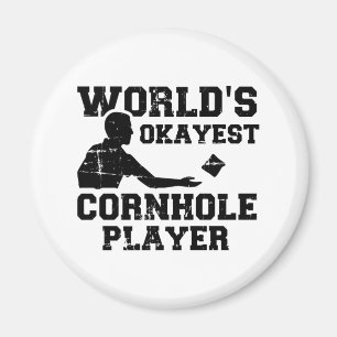 Imán World's okayest cornhole player