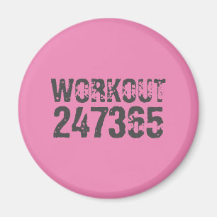 Imán Worn out and scratched text Workout 247365 pink