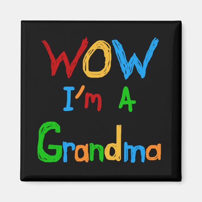 Imán WOW, soy una abuela con camisetas y regalos (Frente)