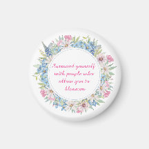 Wreath floral azul blanco rosado