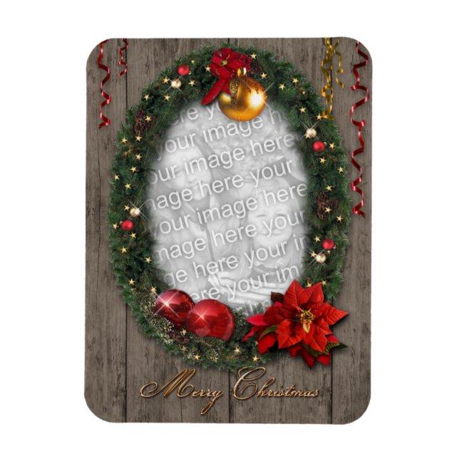 Imán Wreath, Navidades de personalizable (Vertical)