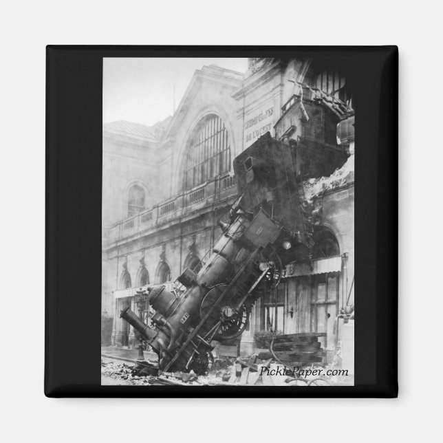 Imán Wreck en Montparnasse 1895 Magnet (Frente)