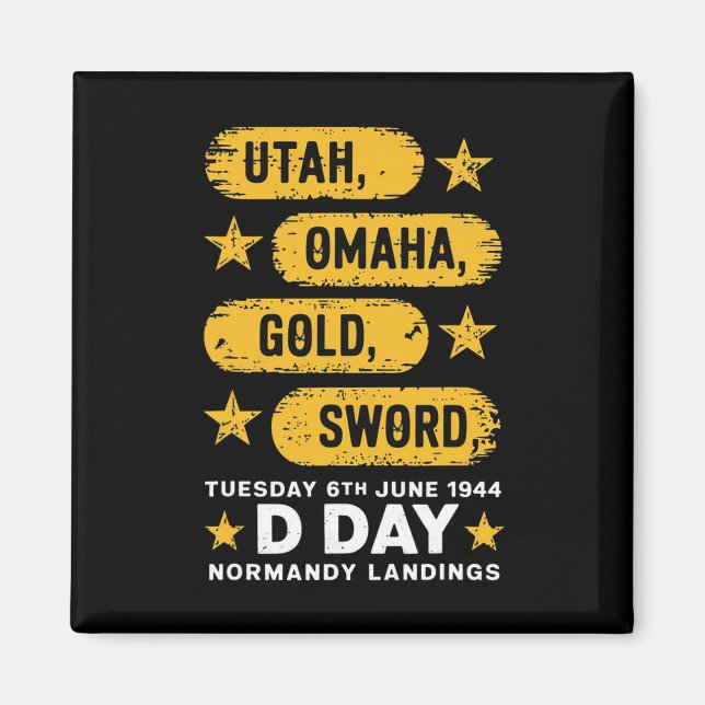 Imán Ww2 D Day Beats World War 2 Army Hero Normandy L (Frente)