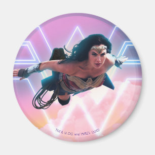 Imán WW84 Mujer Maravilla Volando Lo Fi Pastel Gráfico