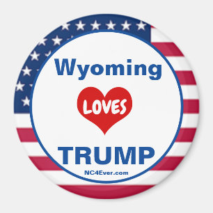 Imán Wyoming AMA A TRUMP Nevera Patriótica
