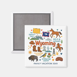 Imán Wyoming Family Vacation Keepsake Custom Magnet