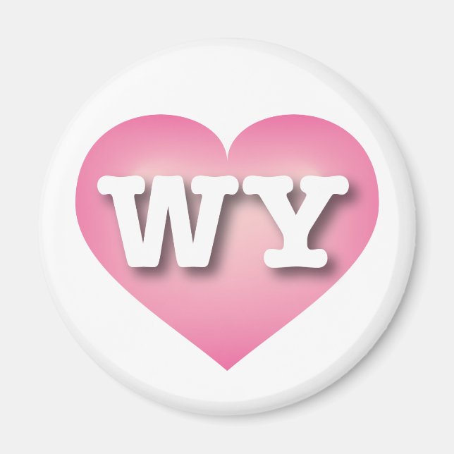 Imán Wyoming Pink Fade Heart - Amo WY (Frente)