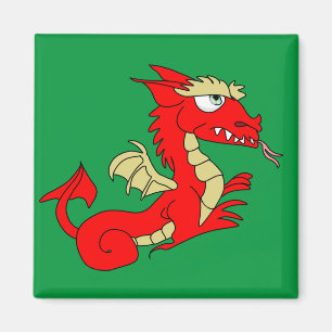 Imán Wyvern rojo mítico