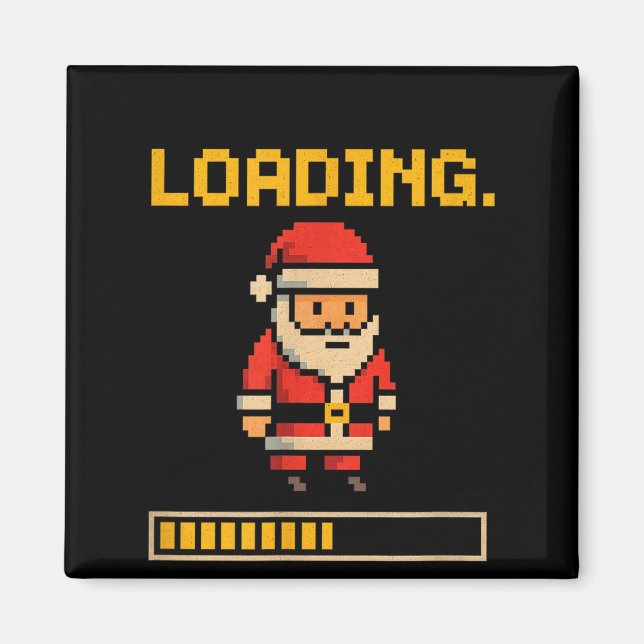 Imán Xel Santa Loading Retro Christmas Gamer Shirt  (Frente)
