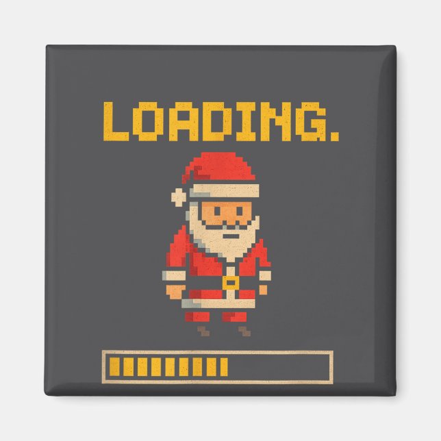 Imán Xel Santa Loading Retro Christmas Gamer Shirt  (Frente)