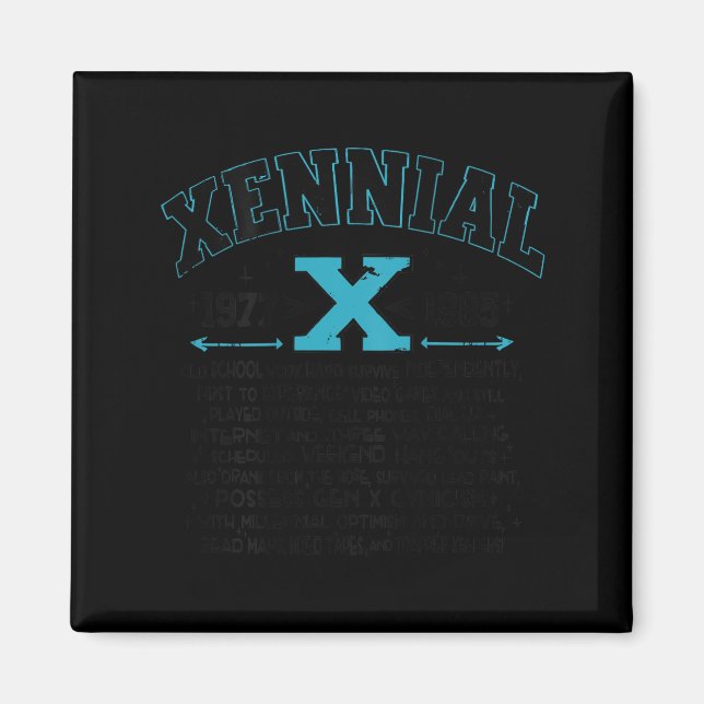 Imán Xennial Generation X 1970s 1980s Millennial Gen X  (Frente)