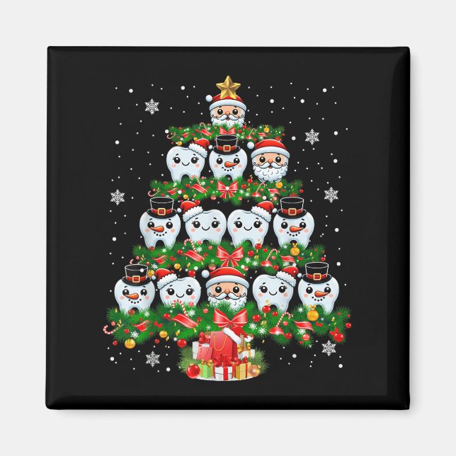 Imán Xmas Ilustra Dientes Médicos Dientes Dientes Dient (Frente)