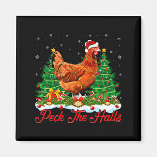 Imán Xmas Lighting Santa Hat Chicken Christmas Tree 