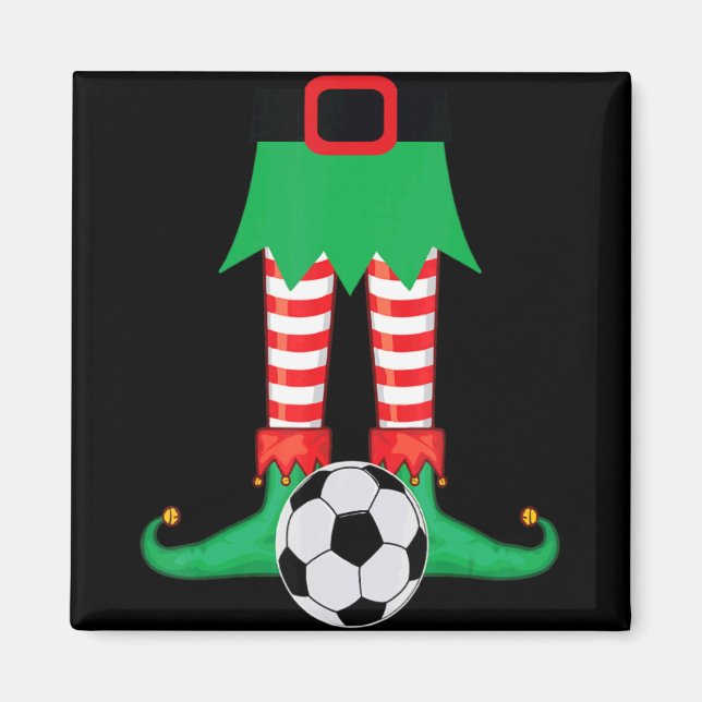 Imán Xmas Matching Soccer Elf Pajama Christmas Team S T (Frente)