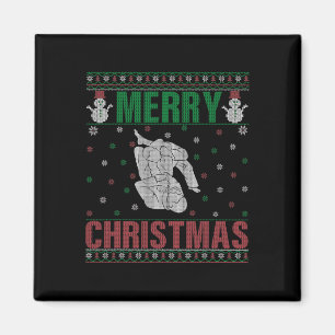 Imán Xmas Pjs coincidiendo con Jiu Jitsu luchador contr