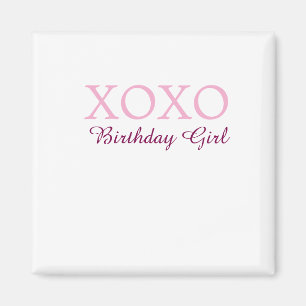 Imán Xoxo cumpleaños chica nombre rosa malva simple amo