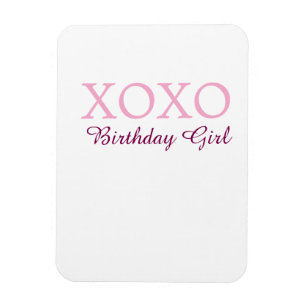Imán Xoxo cumpleaños chica nombre rosa malva simple amo