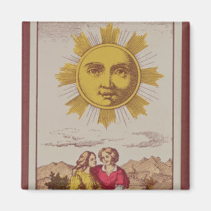 Imán XVIIII Le Soleil, tarjeta tarot francesa del Sol