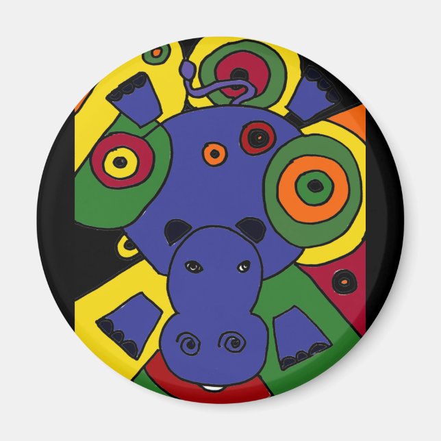 Imán XX- Arte abstracto de Hippo (Frente)
