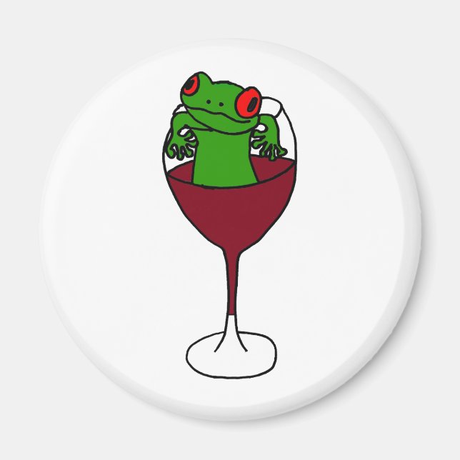 Imán XX- Rana de árbol en un vaso de vino (Frente)