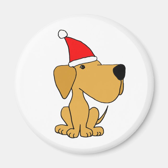 Imán XX- Recuperador de Labrador amarillo con sombrero  (Frente)