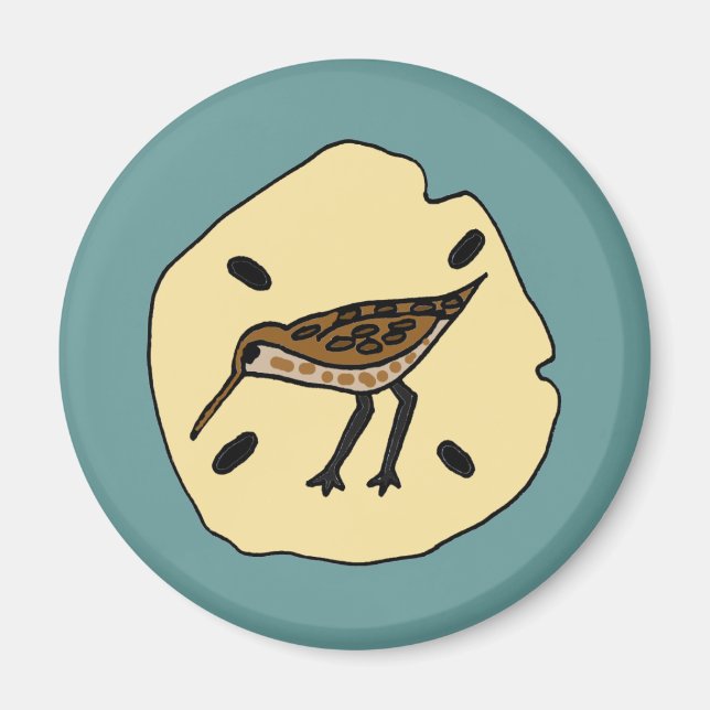 Imán XX- Sandpiper en un diseño de playa Sanddolar (Frente)