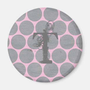 Imán Y gris modelo texturizado lunar rosado