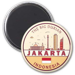 Imán Yakarta Indonesia City Skyline Emblem