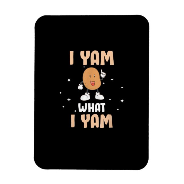 Imán Yam What I Yam Funny Potato Pun Thankending (Vertical)