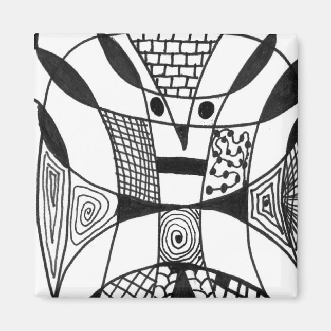 Imán "Yappy Dog" Resumen de arte (Frente)