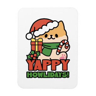 Imán Yappy Howlidays - Personalizado de perros Navidade