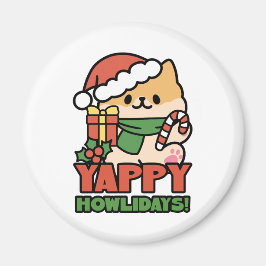 Imán Yappy Howlidays - Personalizado de perros Navidade