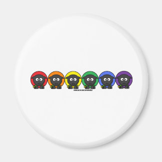 Imán Yarnoholic Anonymous Fluffy Rainbow Sheep