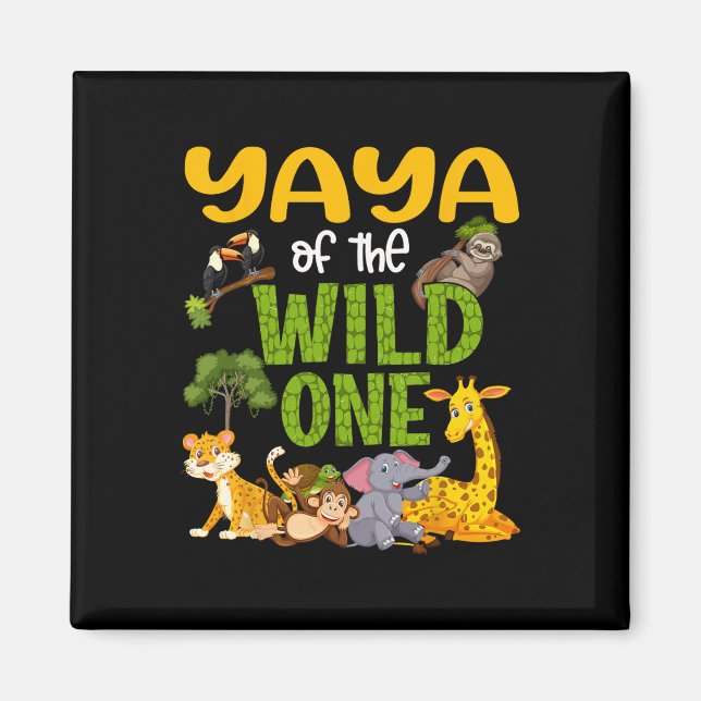 Imán Yaya De La Selva Salvaje De Safari De Cumpleaños D (Frente)