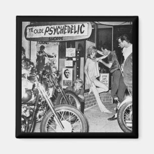 Imán Ye Old Psychedelic Shoppe, Retro, Bikers, Vintage,