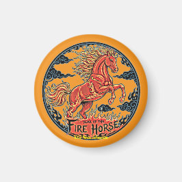 Imán Year of the Fire Horse Black small magnet