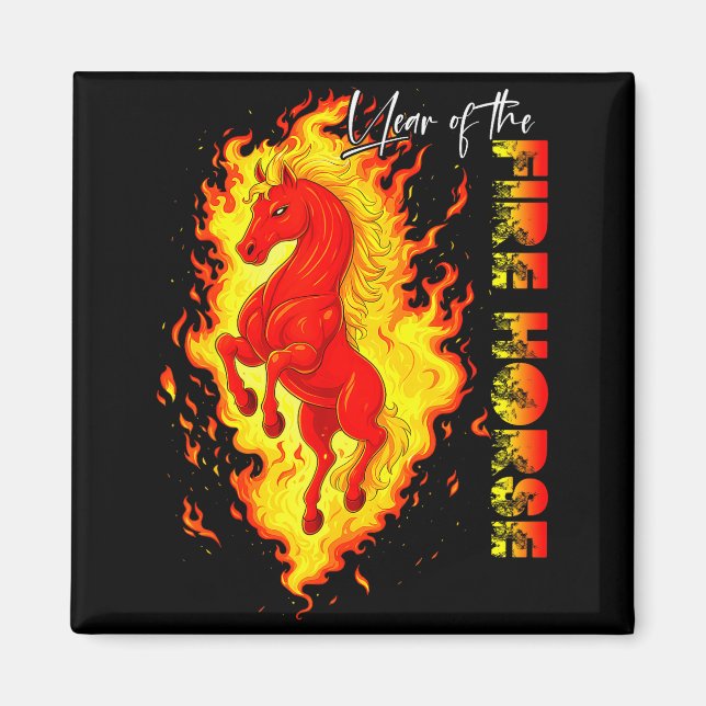 Imán Year Of The Fire Horse Happy Chinese Lunar New Yea (Frente)
