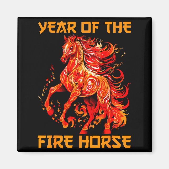 Imán Year Of The Fire Horse Happy Chinese Lunar New Yea (Frente)