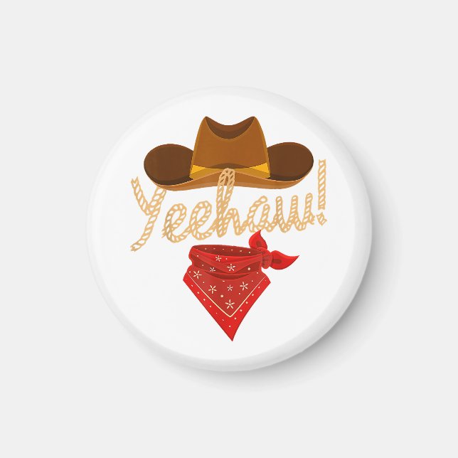 Imán Yeehaw País Occidental Howdy Cowboy Sur Yee H (Frente)