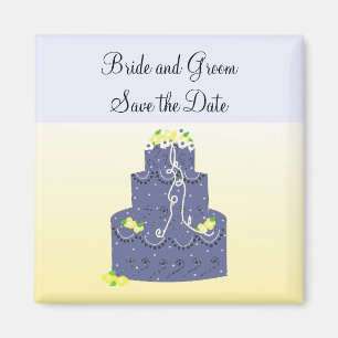 Imán Yellow and Blue Cake Save the Date