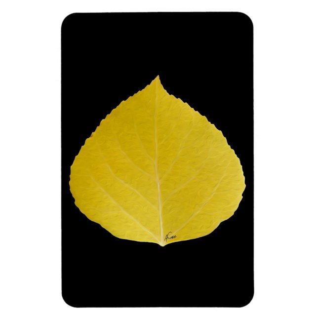 Imán Yellow Aspen Leaf #5 (Vertical)