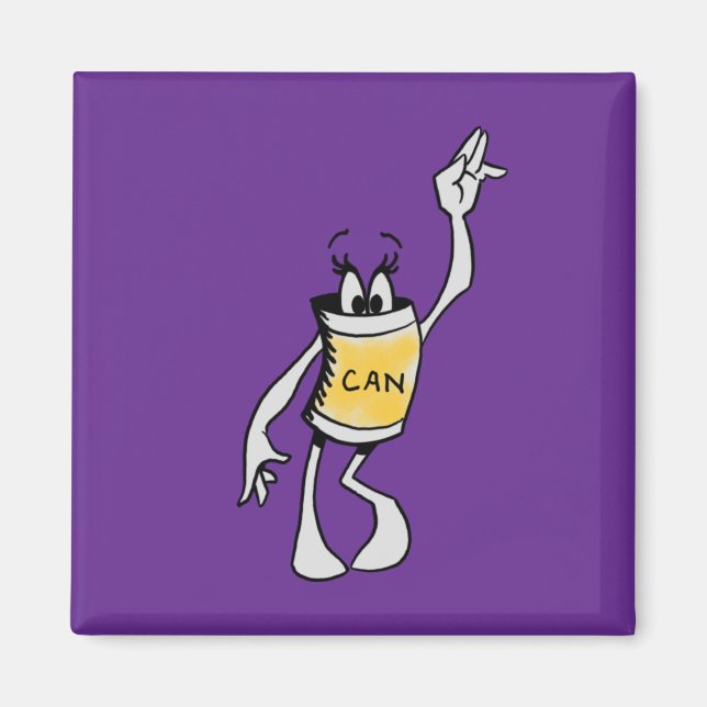 Imán Yellow Can Creature Square Magnet (Frente)