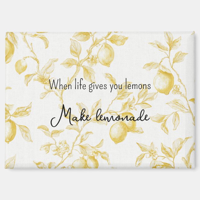 Imán Yellow Fruit Lemons Make Lemonade (Anverso)