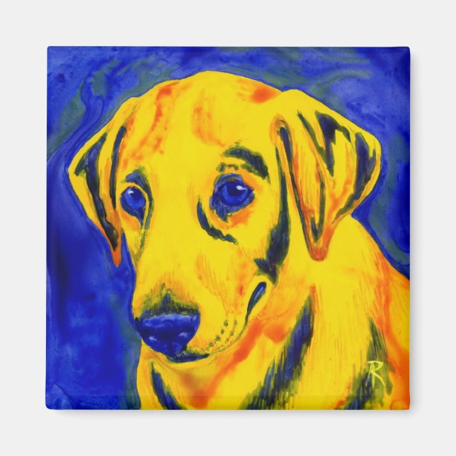 Imán Yellow Lab Magnet - "Archie" (Frente)