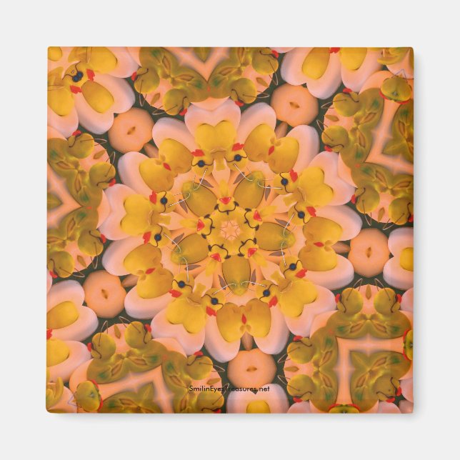Imán Yellow Rubber Ducks Kaleidoscrope Magnet (Frente)