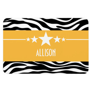Imán Yellow Sassy Star Zebra Premium Magnet