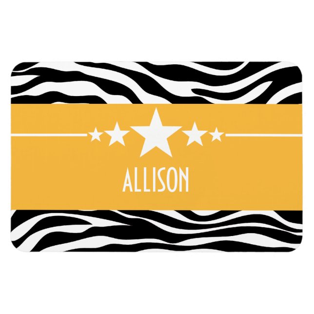 Imán Yellow Sassy Star Zebra Premium Magnet (Horizontal)