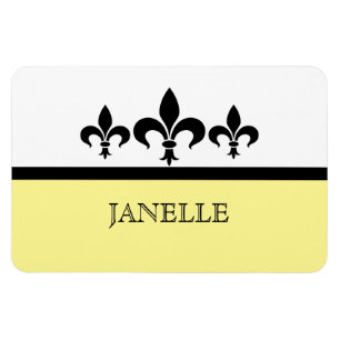 Imán Yellow Swanky Fleur De Lis Flexi Magnet